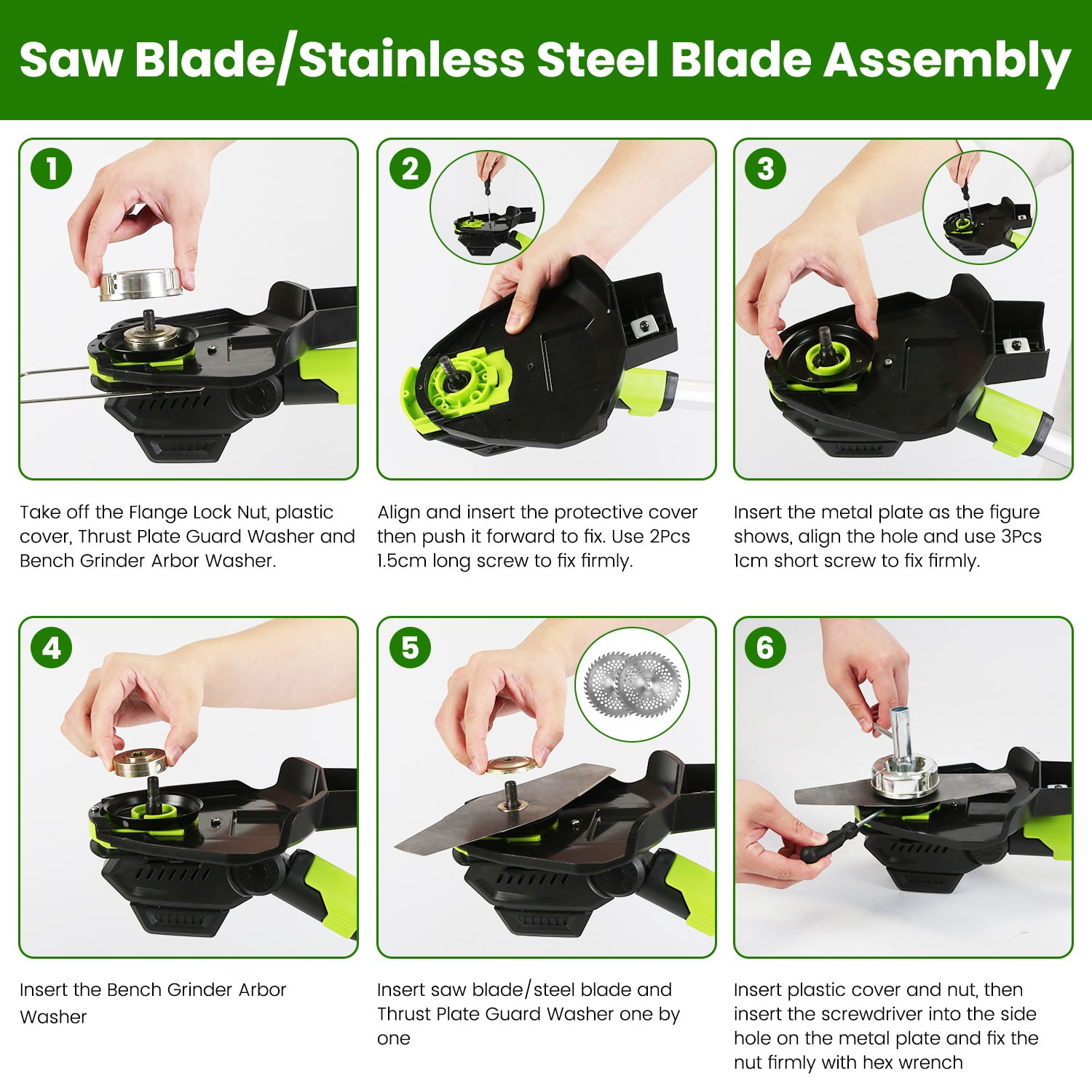 Moclever 21V Electric Weed Edger 16800RPM Cordless String Trimmer with 2Pcs 3000mAh Batteries 3.6-4.6ft Length 90° Rotatable Angle Saw Blade Steel Blade String Blade