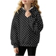 thumbnail image 2 of Xaqiouau Girls Polka Dot Hoodie Sweatshirt Long Sleeve Pullover Casual Hooded Top Fall Winter School Everyday Outfits Girls Clothes, 2 of 8