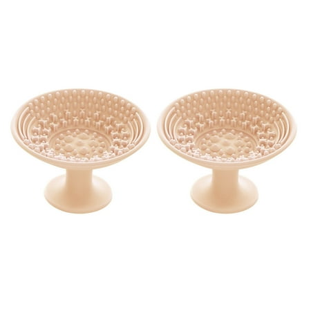 

2PCS Silicone Brush Cleaning Plates Suction Type Cleaning Pads Brushes Scrubber Britsle Cleaning Board Pink