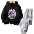 thumbnail image 3 of Conjunto de 2 piezas de sudadera y pantalones con estampado de dibujos animados de Disney Stitch para primavera y otoño, ropa para niños y niñas, sudadera informal para niños, traje deportivo, 3 of 5