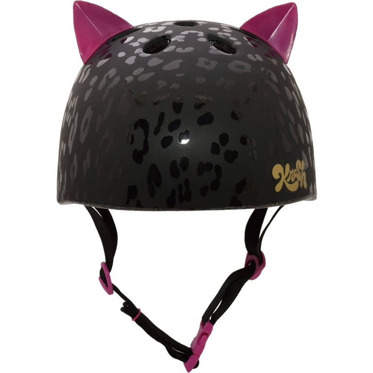Krash!, Kid's Multisport Helmet, Leopard Kitty 3D, Black 54-58cm