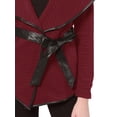 thumbnail image 4 of FashionOutfit Women's Casual Quilted Leather Biding Open Front Lapel Jacket, 4 of 4