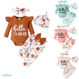 Newborn Baby Girl Christmas Outfit Set - Tree Print Romper + Suspenders + Headband, 3Pcs