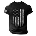 thumbnail image 2 of longantii Men's 250th Anniversary USA Shirt American Flag Patriotic T-Shirts Short Sleeve 4th of July Crewneck Summer Workout Tops Black 2XL, 2 of 4