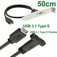 thumbnail image 2 of Type E PCI-E to Type C Cable USB-C Gen 2 Internal Panel Cable Mount Motherboard Header Extension Adapter with Profile Bracket, 2 of 10