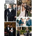 thumbnail image 5 of COOFANDY Mens Tuxedo Suit Set Slim Fit 2 Piece One Button Blazer Jacket Pants for Wedding, 5 of 6
