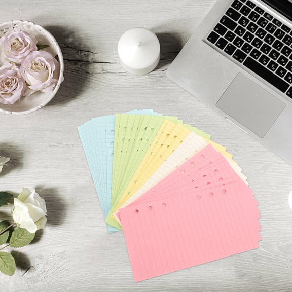 ELAYARD 50 Sheets A6 Colorful Ruled Loose Leaf Paper with 6 Holes, Planner Notebook Refill, 6.77 x 3.74 x 0.39 inches