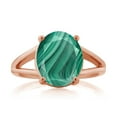 thumbnail image 2 of Gem Stone King 18K Rose Gold Plated Silver Green Malachite Ring for Women (6.00 Cttw, Gemstone Birthstone, Oval 12X10MM, Available in Size 5,6,7,8,9), 2 of 5