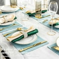 thumbnail image 3 of Cloth Placemats Set of 4 for Holiday Dinner Linen Placemat Heat Resistant Dining Table Place Mats for Kitchen Table, 12 x 18 inches, Teal, 3 of 6