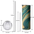 thumbnail image 5 of 20oz Teal Gold Wave Marble Pattern Skinny Tumblers Stainless Steel Tumbler with Lid and Straw,Vacuum Insulated Double Wall Travel Tumbler Cups with Cleaning Brush for Coffee,Tea, 5 of 6