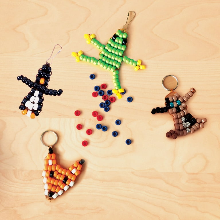 LAST CHANCE keychain making kit, seed bead kit, bead organizing box, bead  string animal keychain, colorful see bead clearance
