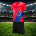 thumbnail image 2 of 2026 Boys 2 Piece Athletic Soccer Jersey Sport Team Soccer Uniforms with Shorts Football Red M, 2 of 9