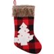 thumbnail image 2 of Medias de Navidad personalizadas clásicas, medias de Navidad de arpillera a cuadros grandes para decoración de chimenea navideña de 17 pulgadas (árbol) esquí esquí Gafas de esquí, 2 of 5
