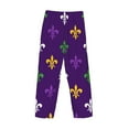 thumbnail image 4 of Kdxio Purple Mardi Gras Print Men's Sleep Pajama Pant Lounge Pants with Pockets, 4 of 8