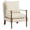 Beige, variant on Villeston Suede Accent Chair, Solid Wood Armrests Armchair, Single Sofa with Comfortable Cushions and Lumbar,Coffee