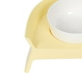 thumbnail image 3 of Cuencos dobles para agua y comida para perros con protección para el cuello, color amarillo y blanco., 3 of 13