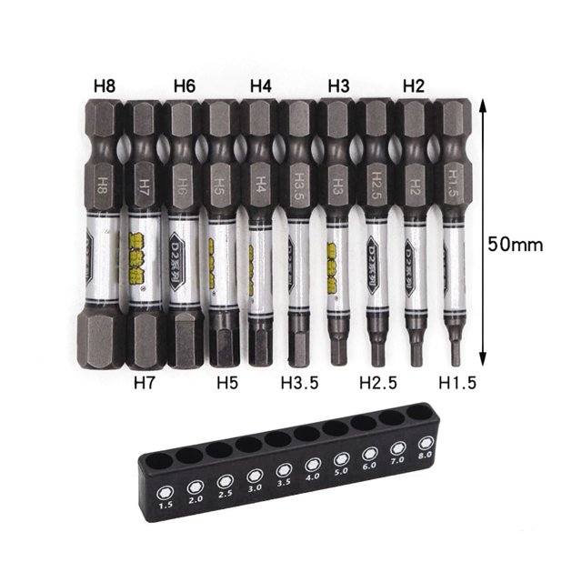 Ensemble de Bits de Tournevis 1/4 Impact Magnétique Torx Hexagonal avec Support de Bits