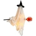thumbnail image 3 of Hanging Ghost Decor,Hanging Ghost Halloween Decorations Outdoor,Light-Up Flying Ghost on Broomstick with Witch Hat,Witch Broom,Spooky Cute Outdoor Halloween Decorations for Front Porch Yard Tree, 3 of 4