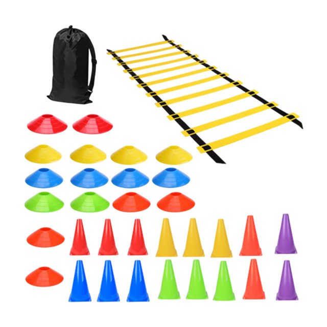 Lipstore Agility Speed Ladder with Cones and Gym Carry Bag for Soccer Football Adults 34Pcs