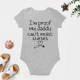 thumbnail image 4 of I'm Proof My Daddy Can't Resist Nurses Baby Bodysuit Funny Infant Outfit Unisex Comfy Romper Gray-style-1 3months, 4 of 7