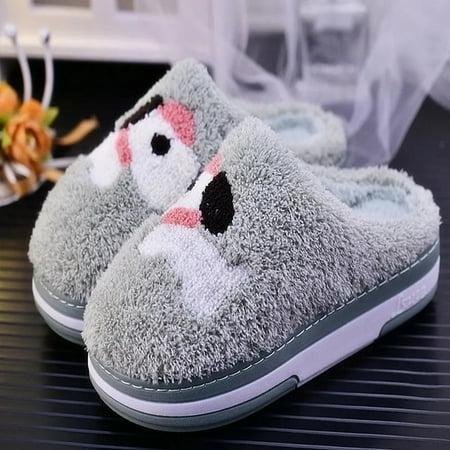

CoCopeanut 2021 New Indoor Cute Plush Rabbit Puppy Slippers Female Cotton Shoes Sliders Home Warm Platform Woman Bunny Fuzzy Slippers