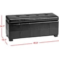 thumbnail image 4 of Safavieh Grand Banc de Rangement en Cuir Touffeté Vierge en Noir, 4 of 4