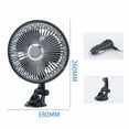 thumbnail image 6 of PPgejGEK 6-Inch Car Mounted Fan 12V Adjustable Two-Speed Settings Oscillating Function Strong Wind Cooling for Vehicle Interior with Suction Cup Clip Mount Portable Design Stainless Steel Plastic, 6 of 9
