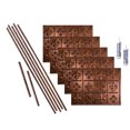 thumbnail image 1 of FASÄDE Fleur de Lis Decorative Vinyl Backsplash 15 sq ft Kit in Moonstone Copper, 1 of 6