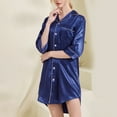 thumbnail image 4 of Kaemgyyd Women's Satin Sleep Shirt Soft Cozy Long Sleeve Sleepwear Button down Pajama Top Silky Nightshirt Loungewear, 4 of 4