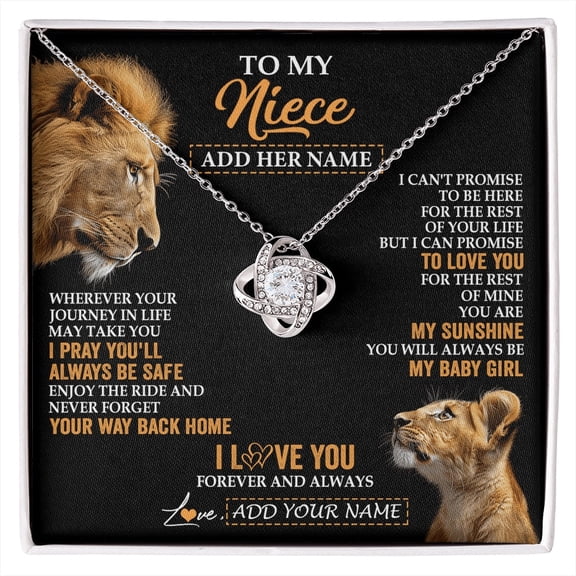 Niece Wherever Life Takes You Necklace, White Love Knot Necklace