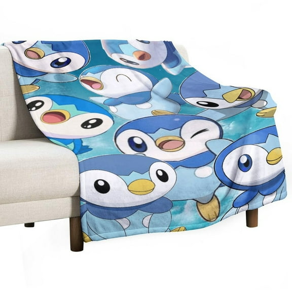 Piplup Blanket Super Soft Cozy Warm Plush Throw Blanket for Boys Girls Kids, Lightweight Fuzzy Flannel Blankets for Couch Sofa Bed Travel Camping Gifts 30"x40"