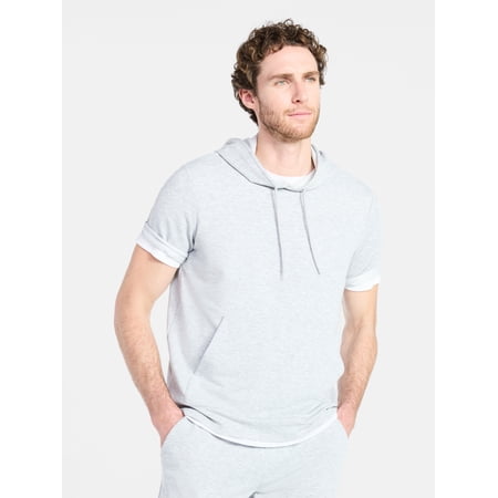Athletic Works Men's and Big Men's Performance Coach Style Short Sleeve Hoodie Sweatshirt, Sizes XS-5XL