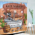 thumbnail image 3 of 4 PCS Funny Skull Skeleton Shower Curtain Set 72Wx72H, Bath Rug, Toilet Lid Cover, U Shape Mat, Gothic Spooky Cool Unique Halloween Bathroom Set Quick Dry Dirt Resistant Accessories Bath Dec, 3 of 5