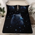 thumbnail image 3 of Feelyou Glitter Bear Teens Twin Sheet Sets, Psychedelic Stars Galaxy Twin Fitted Sheet, Dreamy Jungle Animal Flat Sheet, Ultra Soft Bedroom Decor, 3 Pieces, 3 of 8