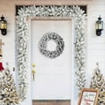 thumbnail image 5 of Christmas Wreath for Front Door, 15.75" D Prelit Snow Flocked Christmas Wreath with Warm White LED Lights and Timer Artificial Wreath for Wall Window Indoor Outdoor Christmas Decorations, 5 of 7