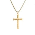 thumbnail image 5 of 14K Yellow Gold Jewelry Cross Necklace STRENGTH Bible Scripture Men, 5 of 7
