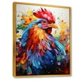 thumbnail image 2 of Designart "Colorful Rooster Pop Art" Animals Framed Wall Art - Traditional Red Rooster Hallway Framed Wall Art Decor, 2 of 6