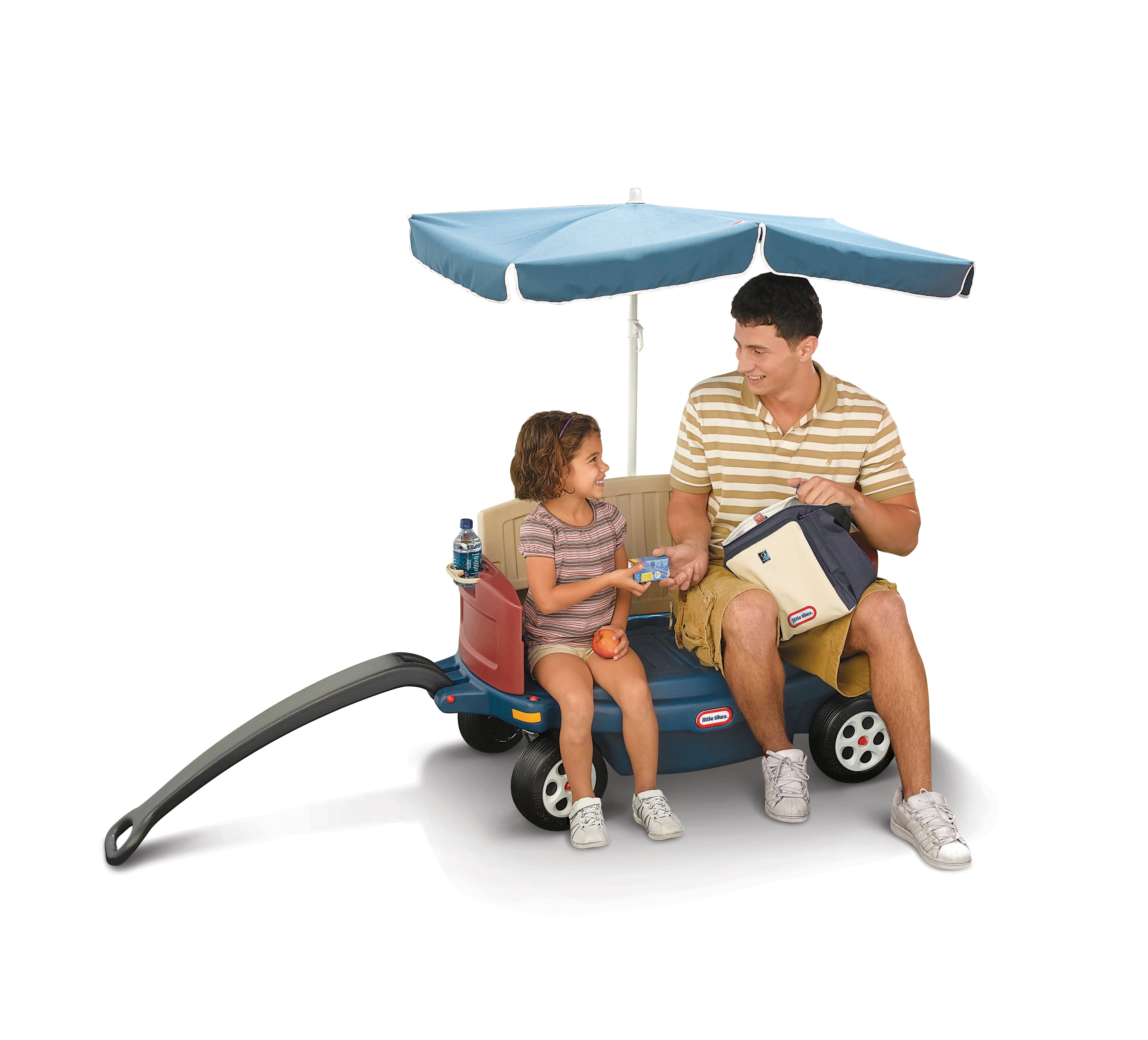 little tikes deluxe ride & relax wagon with umbrella & cooler