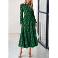 thumbnail image 4 of PRETTYGARDEN Women's Spring Midi Dress Fall Elegant Long Sleeve Smocked Flowy Boho Floral Wedding Guest Party Dresses, 4 of 7