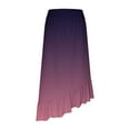 thumbnail image 6 of hotojiny Midi Skirts for Women Elastic Waist Ruffle Hem Asymmetrical Boho Skirt Summer Gradation High Low Flowy Skirt, 6 of 7