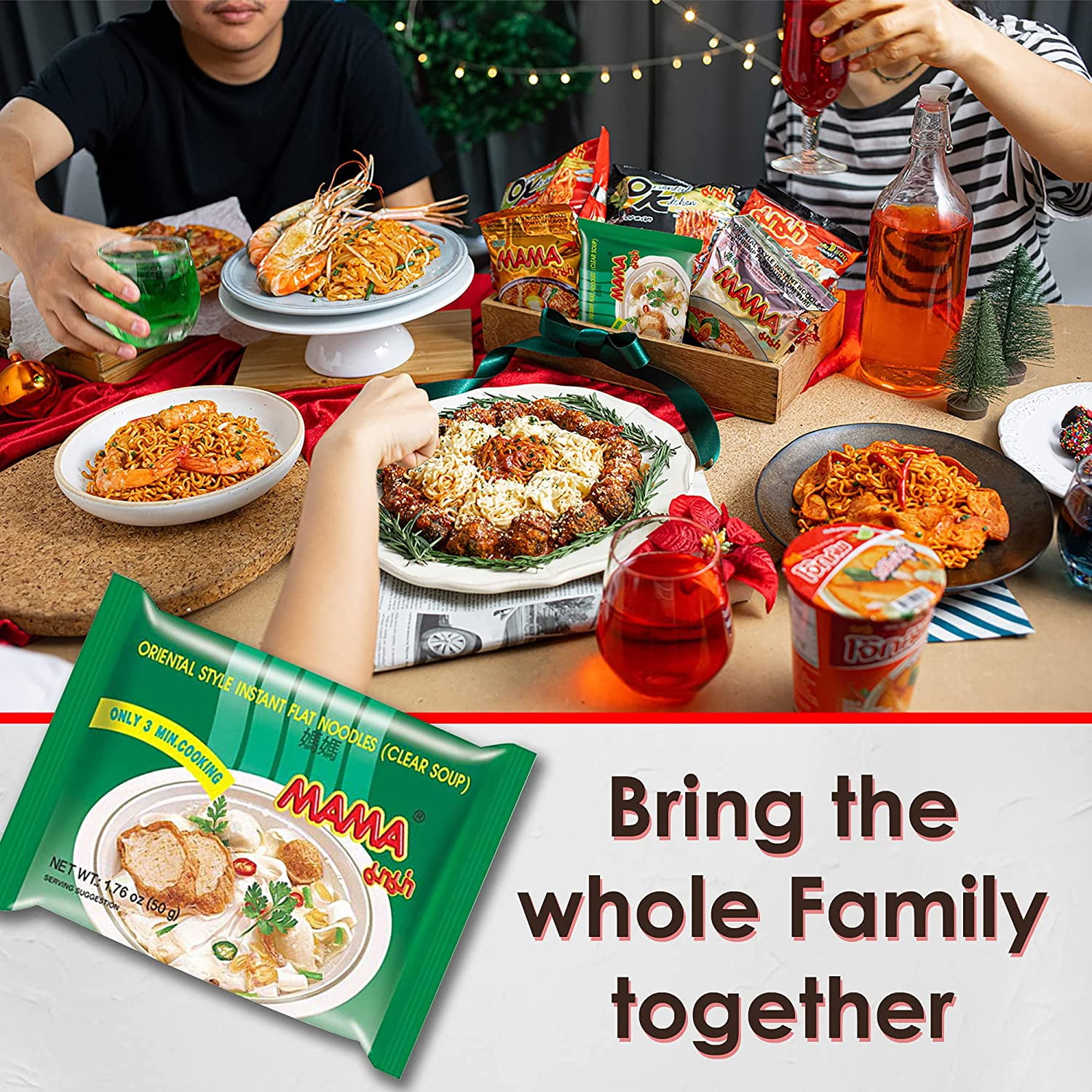 MAMA Oriental Style Instant Noodles (Clear Soup)(Pack of 20) plus NineChef Brand Spoon