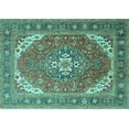 thumbnail image 1 of Ahgly Company Indoor Rectangle Persian Turquoise Blue Traditional Area Rugs, 2' x 4', 1 of 4