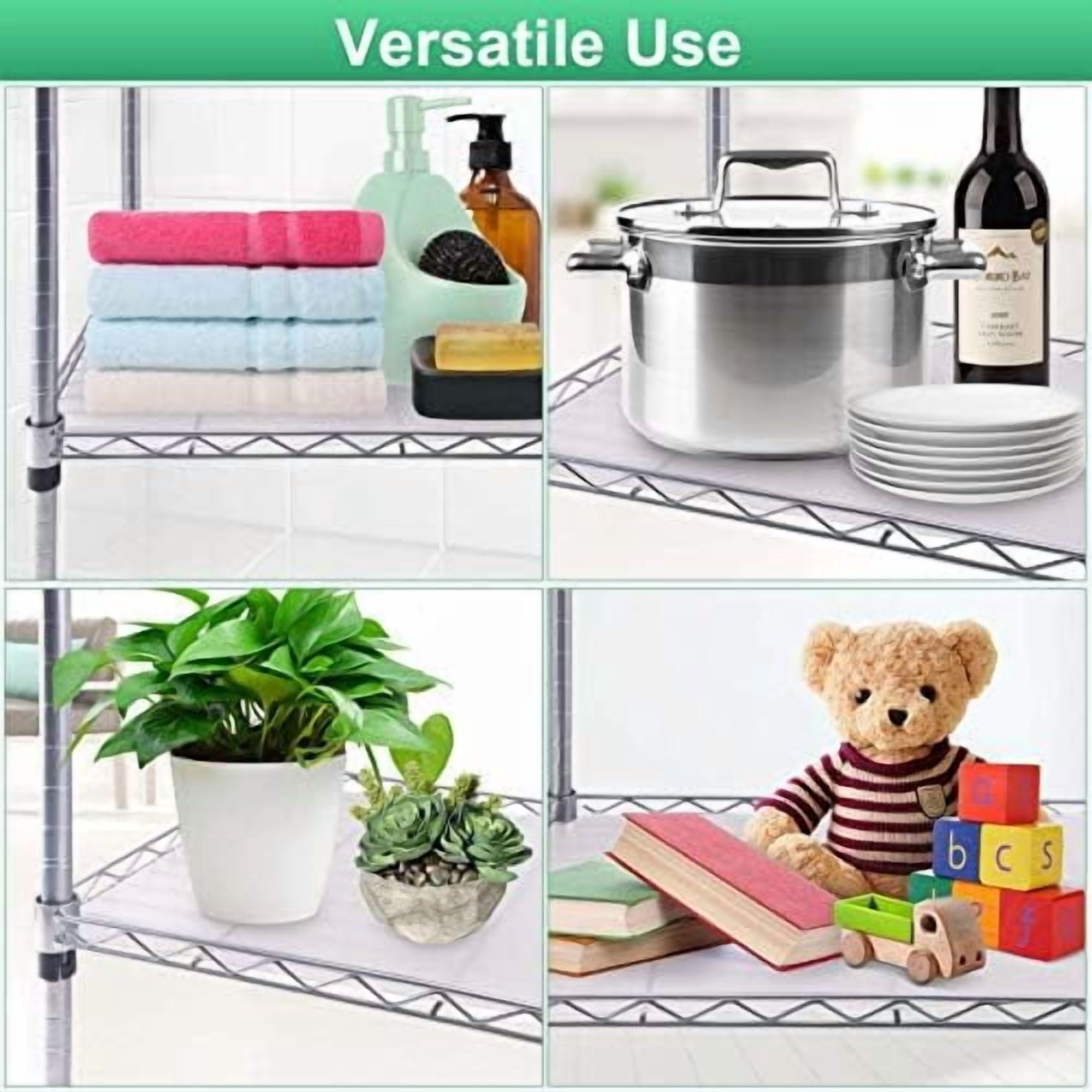 Wire Shelf Liner 14" x 36" Value Pack of 5 Flat Heavy Duty Waterproof Non-Adhesive Industrial Strength Plastic Mats for Tier Shelving Unit, Transparent