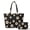 Black-Floral Stars, variant on Floral Stars Print Quilted Bag for Women Zippered Shoulder Bags with Makeup Pouch Lightweight Quilted Tote Bag Set for Travel Shopping