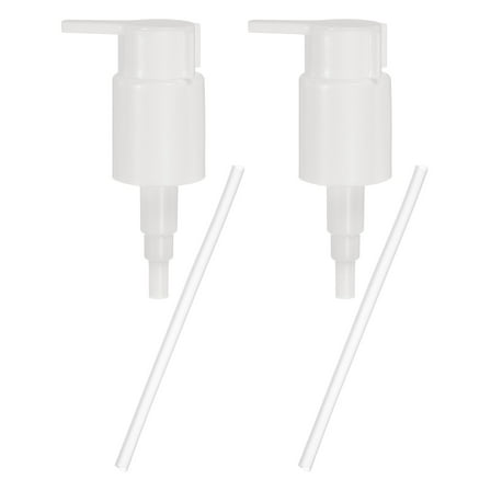 2 Pcs Soap Dispenser Pump Heads, Hand Soap Dispensers Top Pumps Replacement Clip-on Pumphead for Standard 24/410 Neck Size Bathroom Lotion Shampoo Bottle, White
