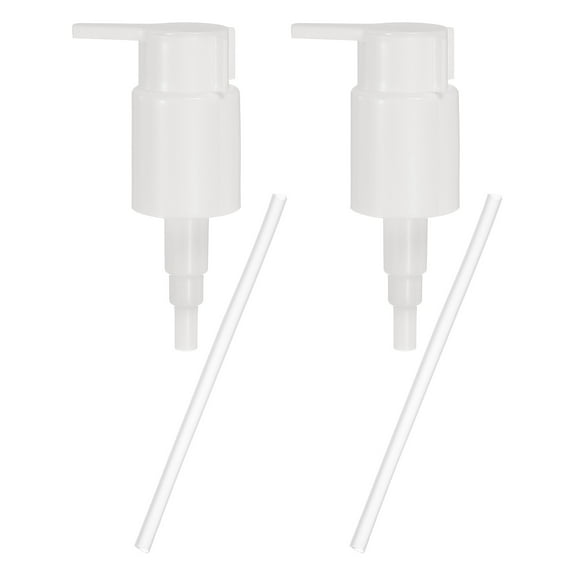 2 Pcs Soap Dispenser Pump Heads, Hand Soap Dispensers Top Pumps Replacement Clip-on Pumphead for Standard 24/410 Neck Size Bathroom Lotion Shampoo Bottle, White