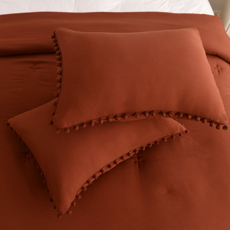  PERFEMET Burnt Orange King Comforter Set 3 Pieces Terracotta  Tufted Boho Bedding Set Geometric Checkered Farmhouse Solid Color Bed Sets  for Men Women : Home & Kitchen