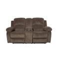 thumbnail image 5 of Lifestyle Furniture Rual 3-Pieces Grid Cloth Recliner Sofa Set in Taupe/Brown, 5 of 6