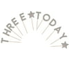 Three Today Cupcake Toppers Glitter Cardstock Set of 12 pcs