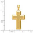 thumbnail image 4 of 14K Yellow Gold Charm Pendant Polished & Textured Cross, 4 of 4